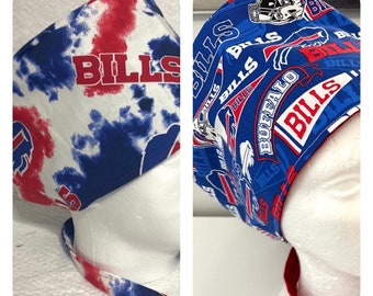 Football themed Surgical / Scrub cap / turban/ unisex / buffalo / reversible