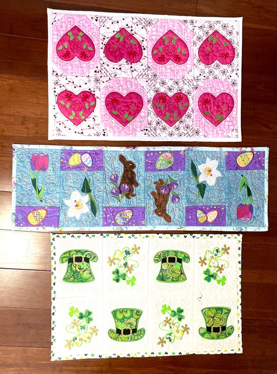 Valentine’s Day, Easter, and St. Patrick’s Day table runners