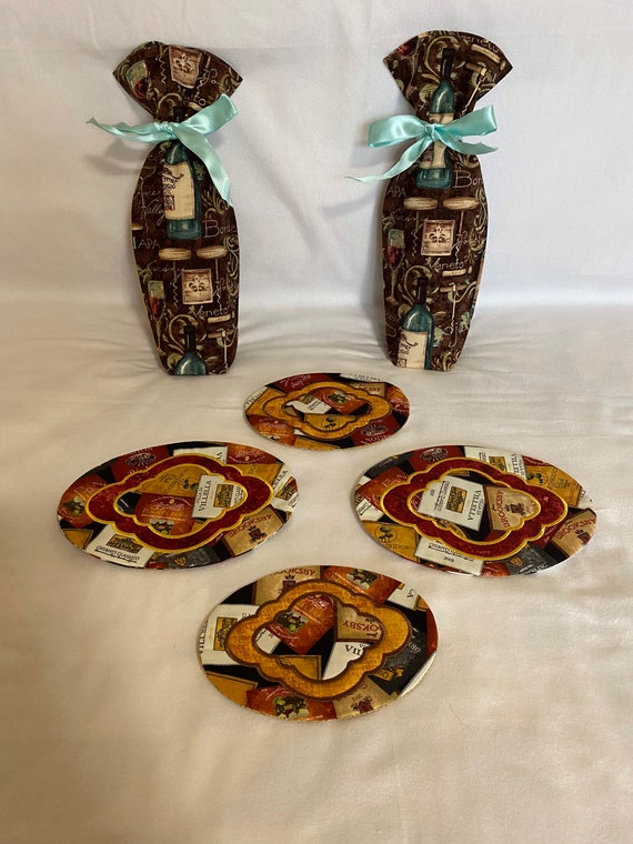 Gift set for wine lovers, Handmade accessories