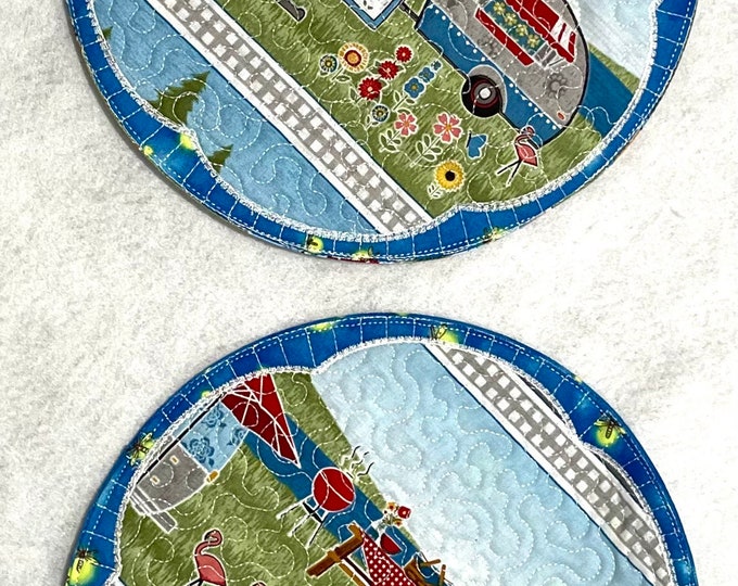 Camping Mini table mats 9 inches in diameter Many available/ check all pictures