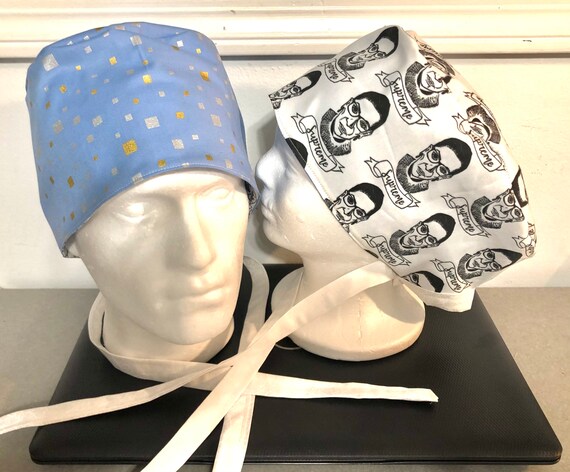 Surgical / Scrub cap Judge themed / unisex / reversible with buttons when requested