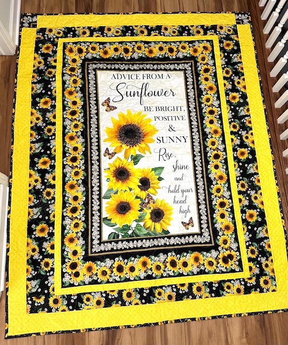 Sunflower love quilt 60” x76”