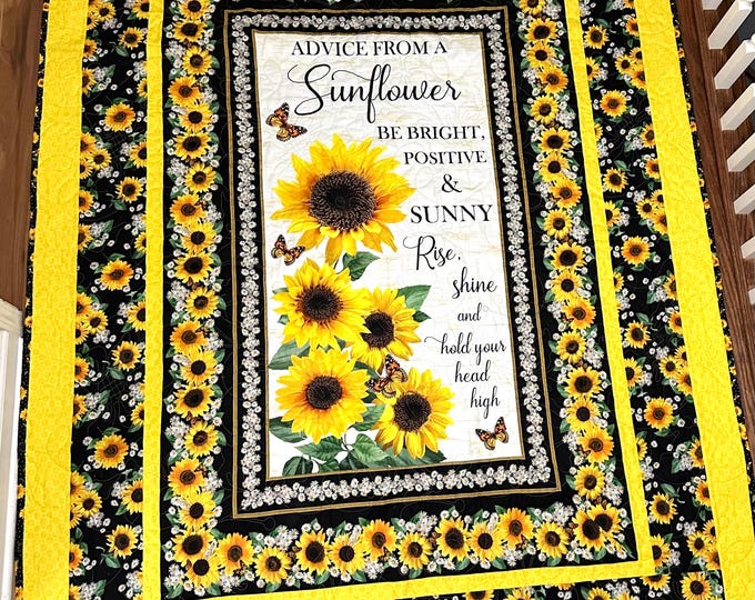 Sunflower love quilt 60” x76”