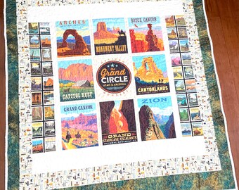 National Parks /  The Grand Circle rare find completed custom designed quilt  63”x 70”