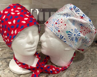 Operatiemuts/scrubmuts/tulband met buffelthema/unisex/buffel/omkeerbaar