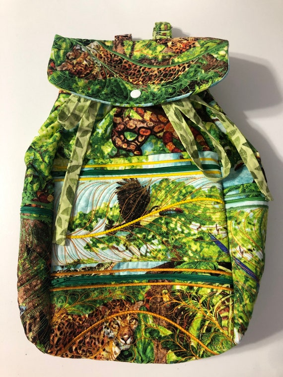 Animal one of a kind custom handmade backpack 12” long x 10” wide