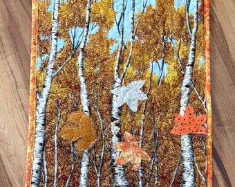 Fall Table Runner: 15” x 42” Reversible/ quilted Cotton Decor
