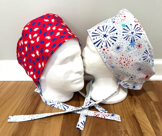 Football themed Surgical / Scrub cap / turban/ unisex / buffalo / reversible