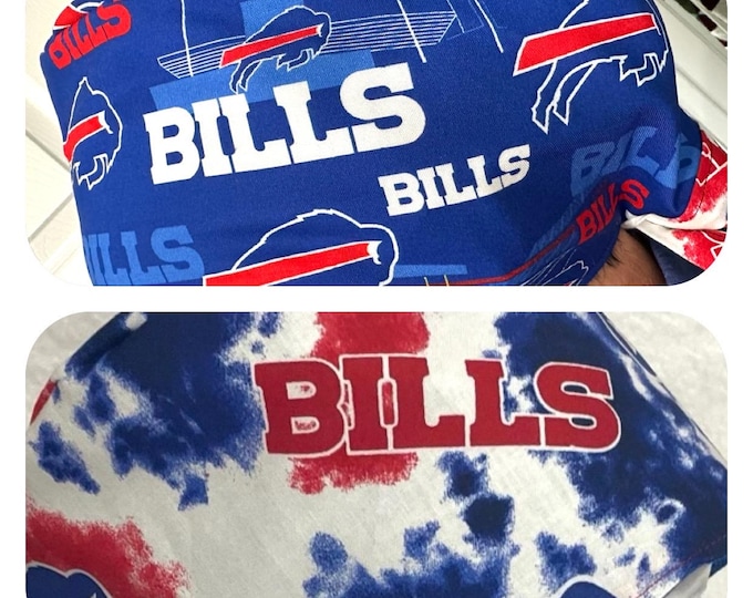 Football themed Surgical / Scrub cap / turban/ unisex / buffalo / reversible