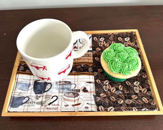 Coffee time 3 different finishes/ small tray 8” x 11” / just in time for any holidays / wrap with a coffee mug and gift card