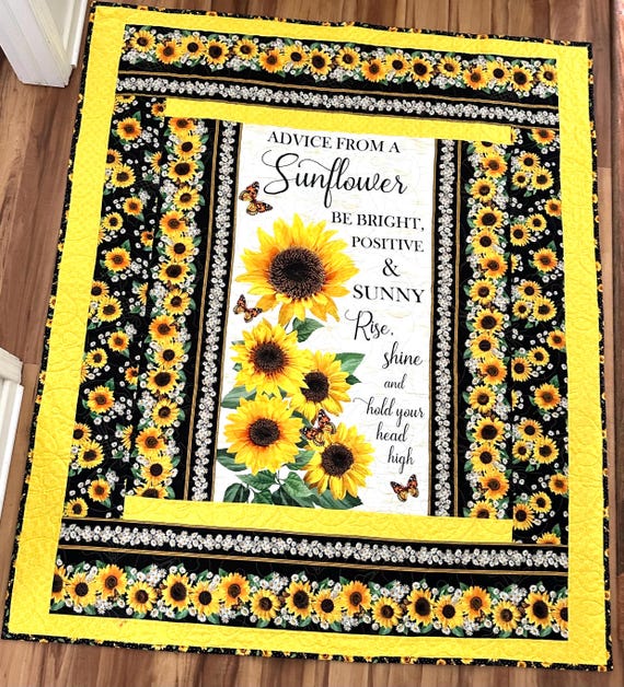 Sunflower love quilt 59” x 68”