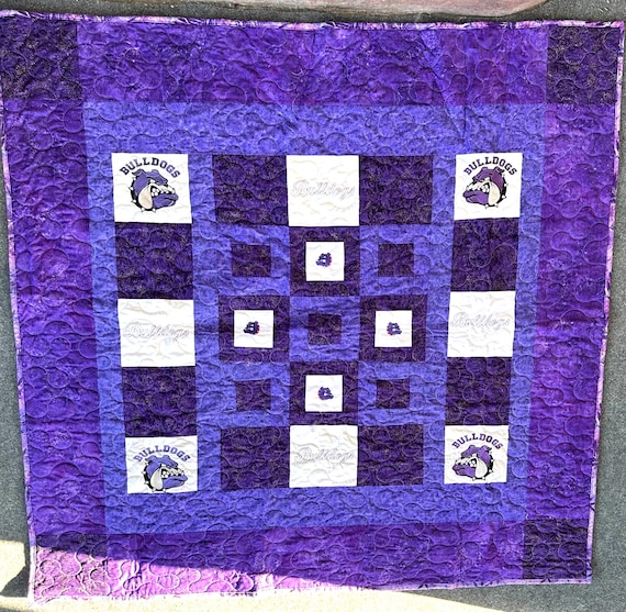 Bulldog’s Quilt: Handmade Cotton Blend Travel Blanket  62” x 64”