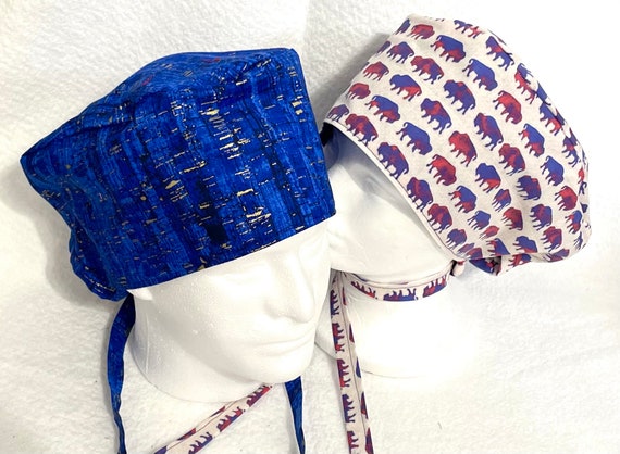 Surgical / Scrub cap My teams my town themed / unisex / with buttons when requested