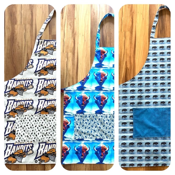 Buffalo Reversible Apron: Game Day / Kitchen Help, Custom Fabric