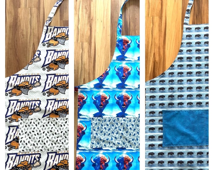 Aprons / reversible for game day or kitchen help, fall festivities, picnic, custom fabric only one of each