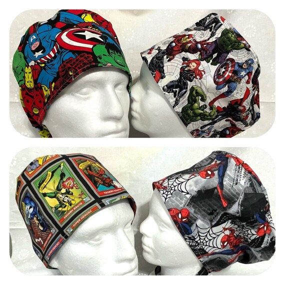 Surgical / Scrub cap heroes / unisex / 2 styles / reversible