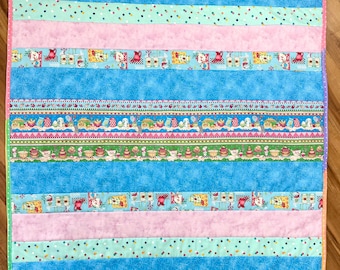 Let’s bake lap or Baby Quilt: Cotton Play Blanket, (42”x 47”)