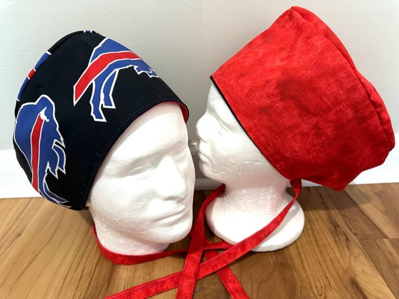 Surgical / Scrub cap with rare fabric / turban/ unisex / buffalo / reversible