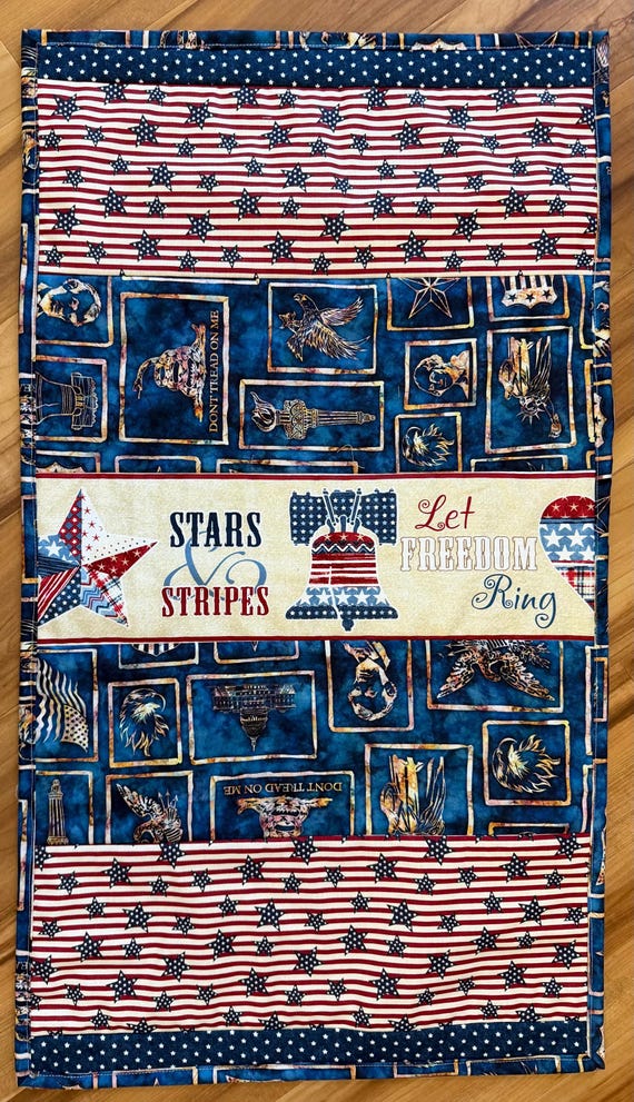 Patriotic Island runner /table runner / dresser scarf 18” x33”