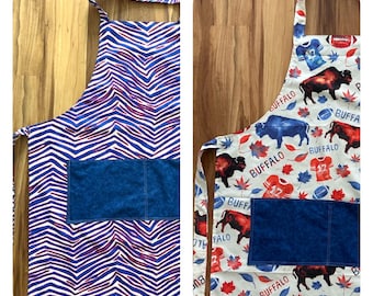 Aprons / reversible for game day or kitchen help, fall festivities, picnic