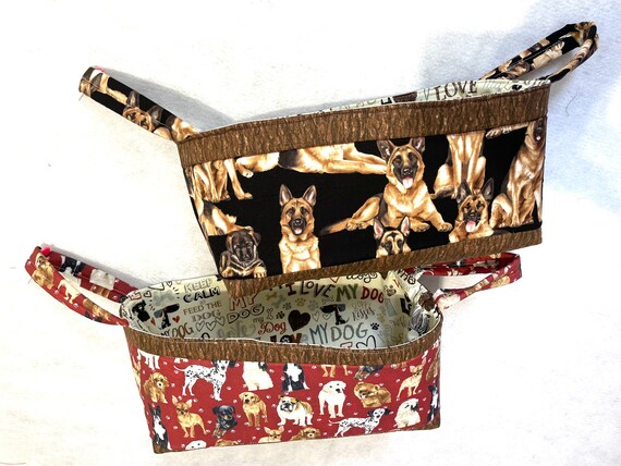 Dog fabric baskets 11” x 7” x 7” for food, leashes and all those little needs