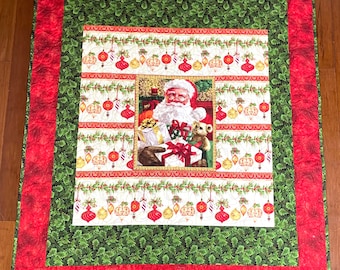Santa delivery custom quilt 54”x 65” and Christmas bag 12” x 14” x 20” as possible gift wrapping