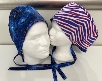 Surgical / Scrub cap / turban/ unisex / buffalo / reversible