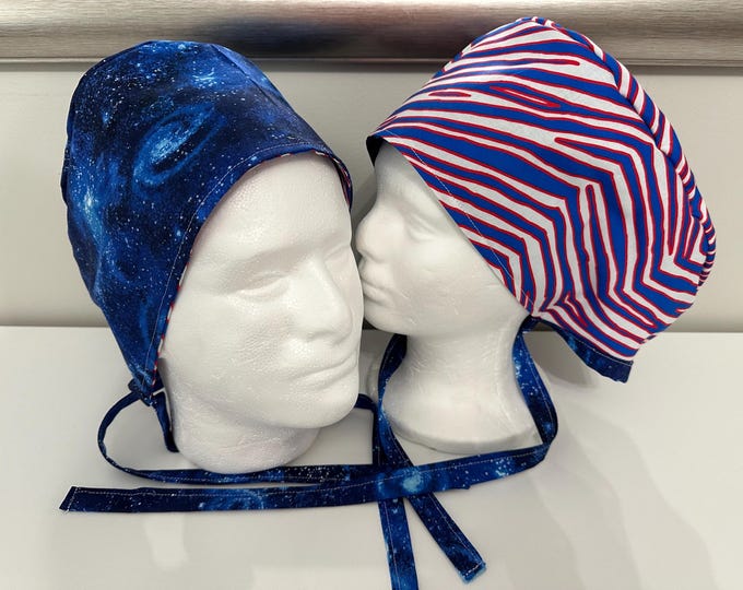 Surgical / Scrub cap / turban/ unisex / buffalo / reversible