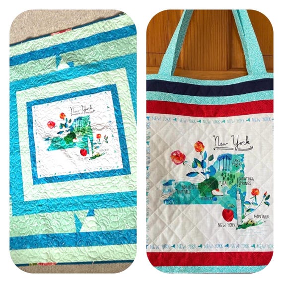 Quilt “I Love New York” 63” x 67” matching gift bag
