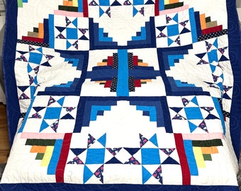 Homemade custom quilt 82” x 82” with custom quilting patterns / ONLY ONE