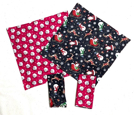 Christmas napkins set of 4 / 2 sided 16” x 16”