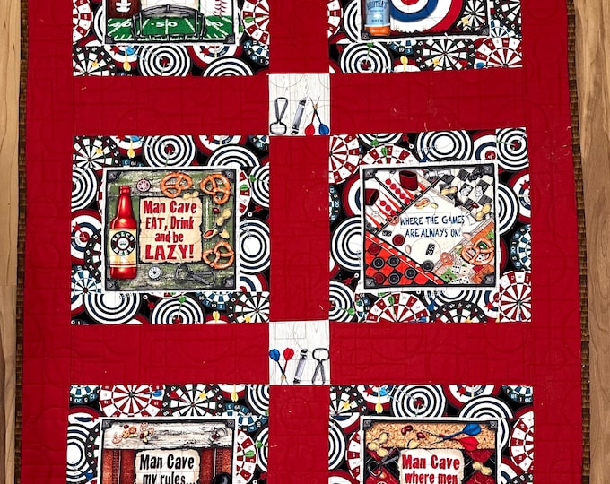 Man cave quilt 40” x 58”