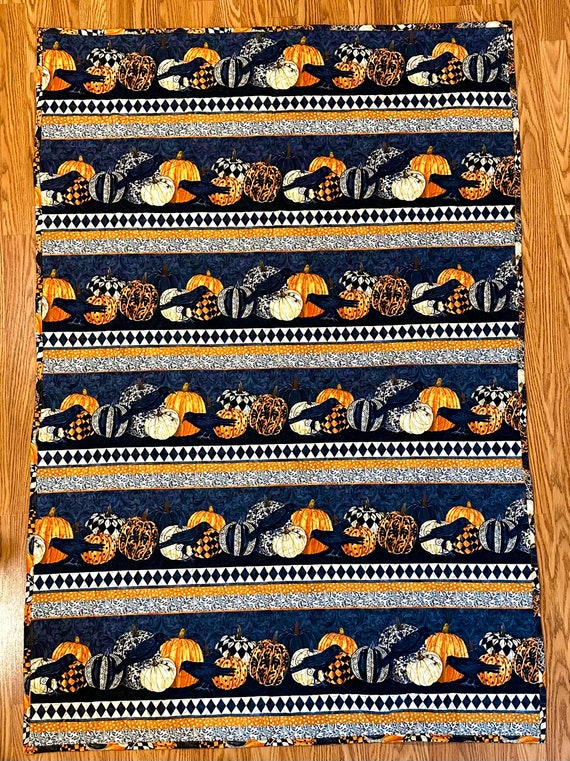 Halloween / fall 44” x 65” lightweight homemade quilt