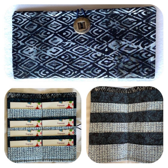 Black batik credit card/business card holder