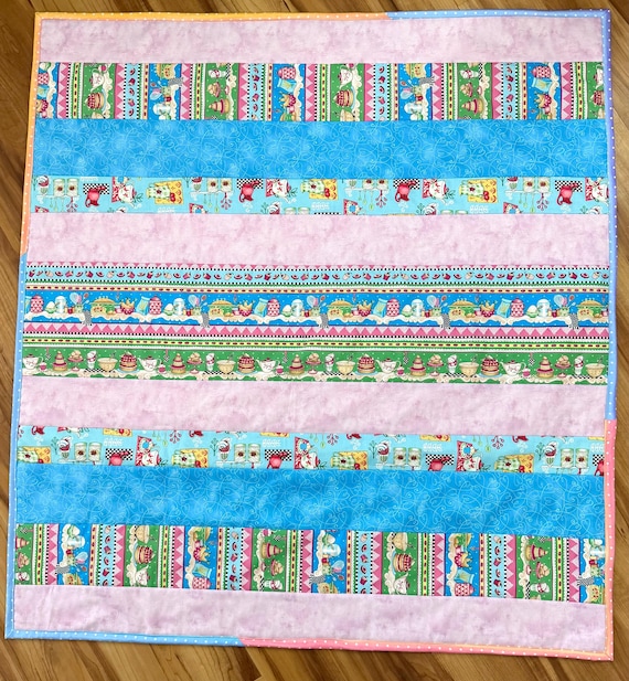 Let’s bake lap or Baby Quilt: Cotton Play Blanket, (40”x 43”)