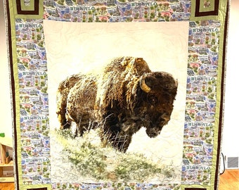 Buffalo “there’s no place like home” custom homemade one-of-a-kind 54” x 64” quilt