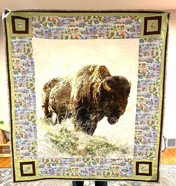 Buffalo “there’s no place like home” custom homemade one-of-a-kind 54” x 64” quilt