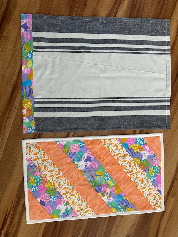 Quilted Easter Table Runner & Towel Set: Spring Holiday Decor