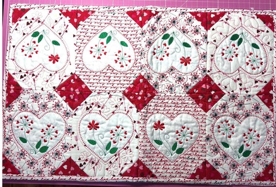 Table Runner for valentine’s Day or summer 16 1/2 x 25 1/2”