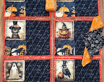 Halloween Placemats & Napkins Set: Extra Large, Stitched Table Decor