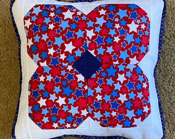 Red white and blue 10 inch pillow (pillow form not included)