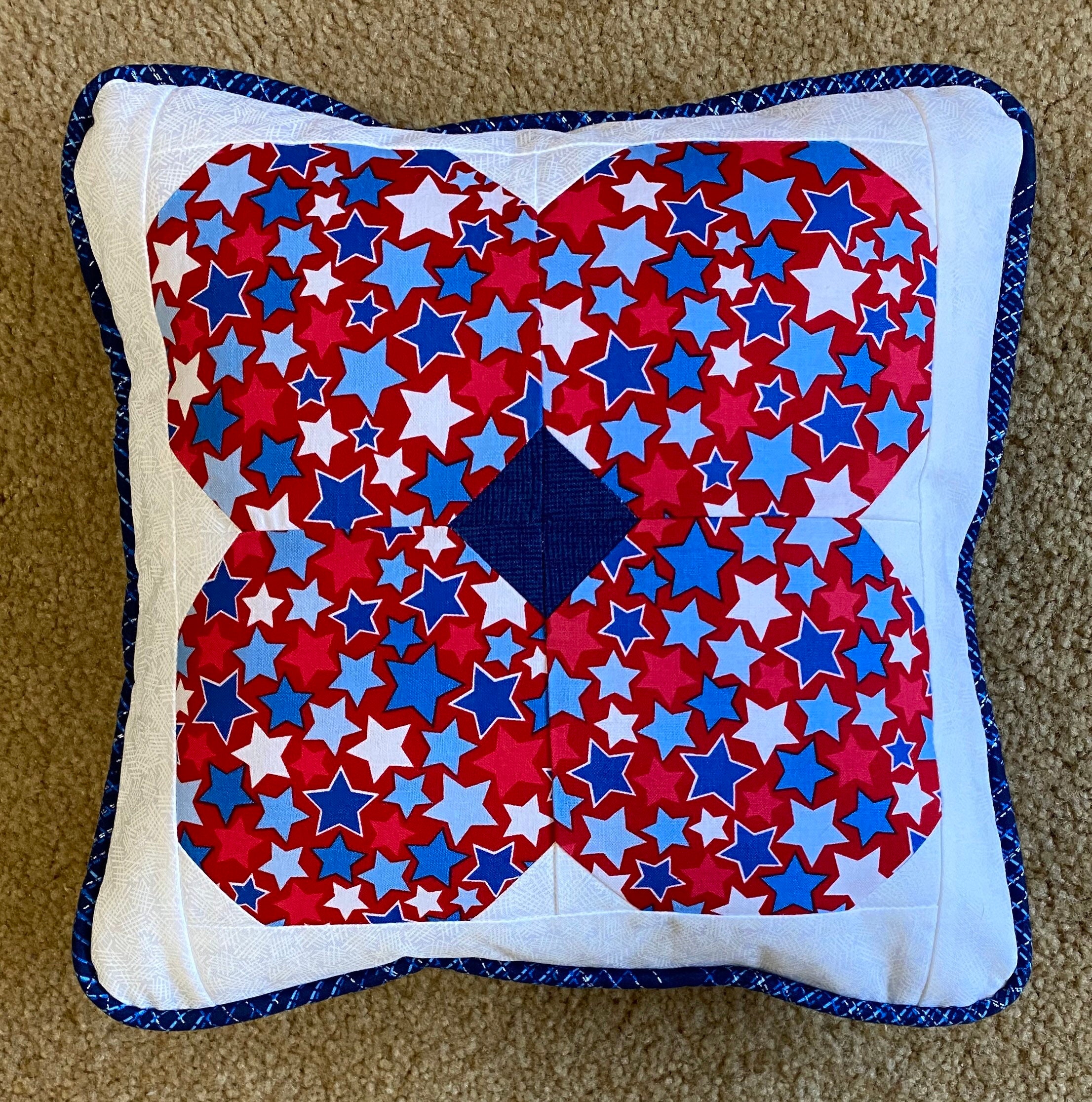 Red white and blue 10 inch pillow (pillow form not included)