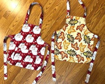 Child's Christmas / Thanksgiving themed apron / fabric ages 2-4