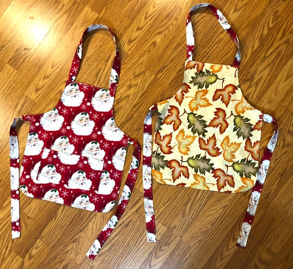 Child's Christmas / Thanksgiving themed apron / fabric ages 2-4