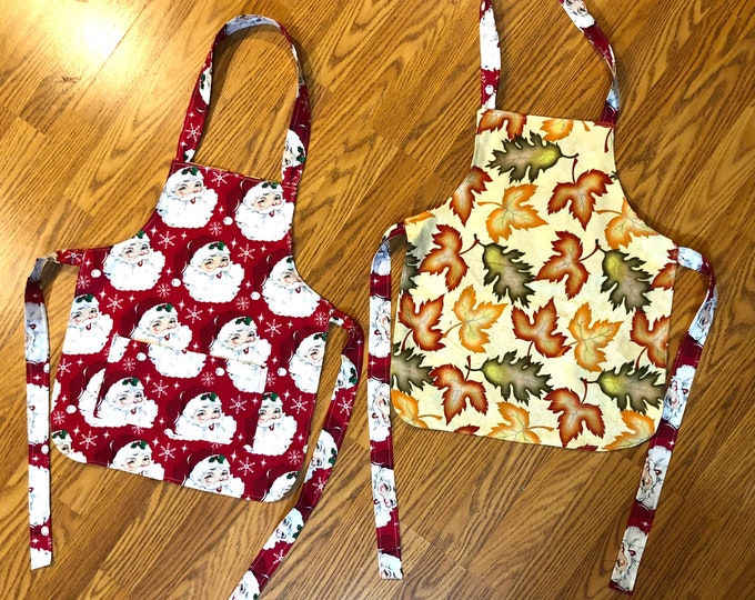 Child's Christmas / Thanksgiving themed apron / fabric ages 2-4