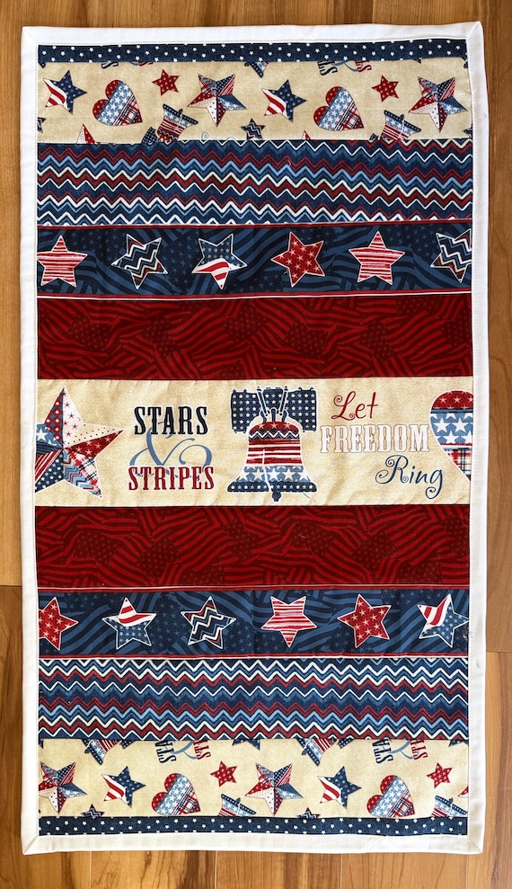 Patriotic Island runner /table runner / dresser scarf 18” x32”