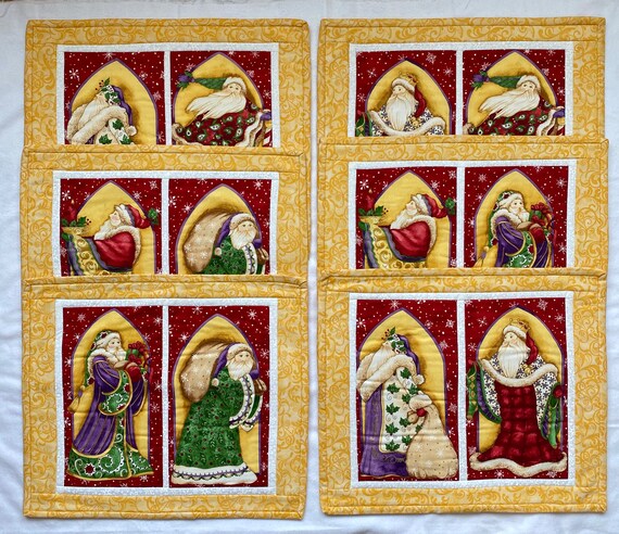 Holiday placemats with Old World Santas