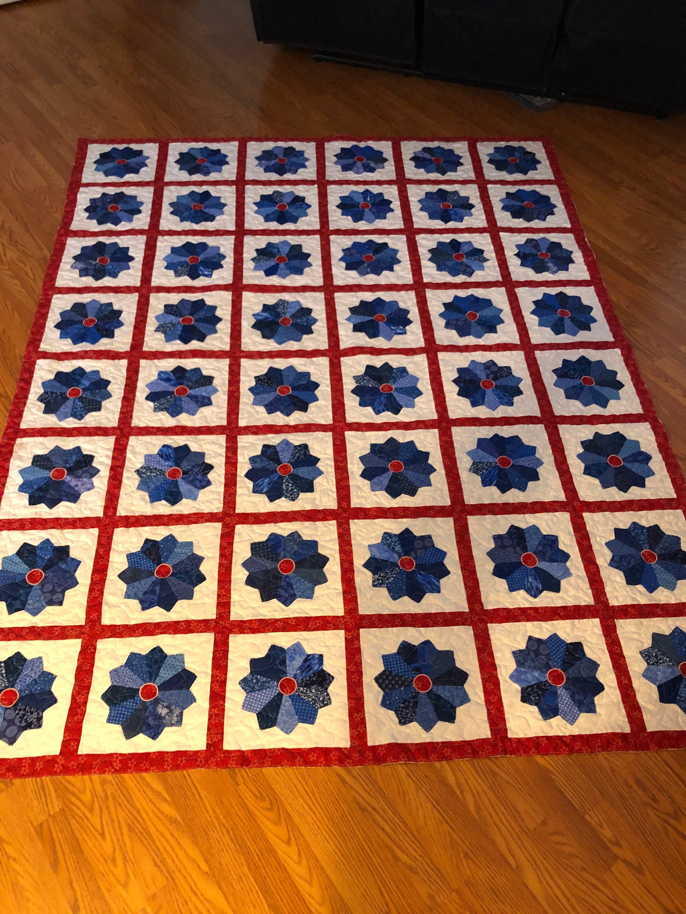 HOMEMADE Custom Made Quilt 80 X 106 Blue Back and Quilted Etsy