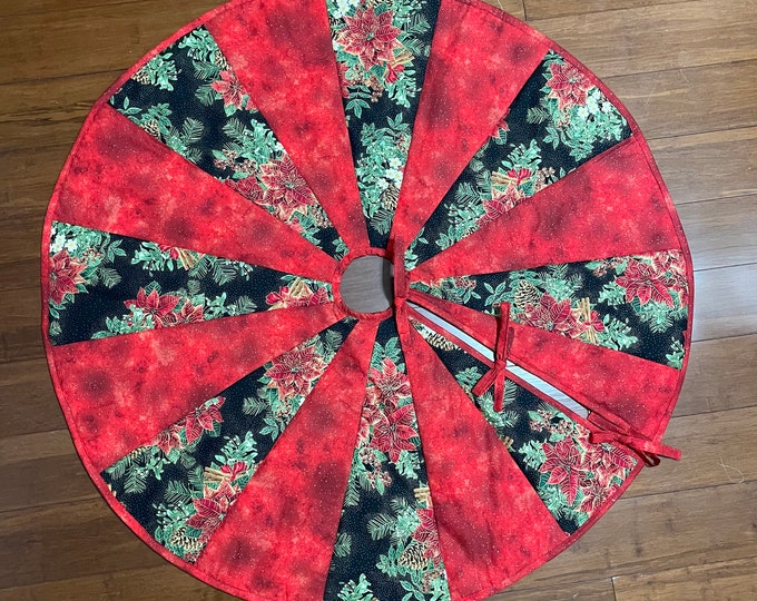 Poinsettia tree skirt 22” length from center