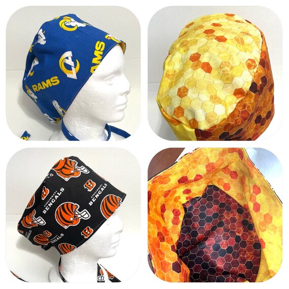 Surgical / Scrub cap 2 different themed / unisex / reversible